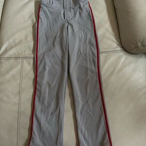 Champro Gray Baseball Pants with Red Trim, Size YM